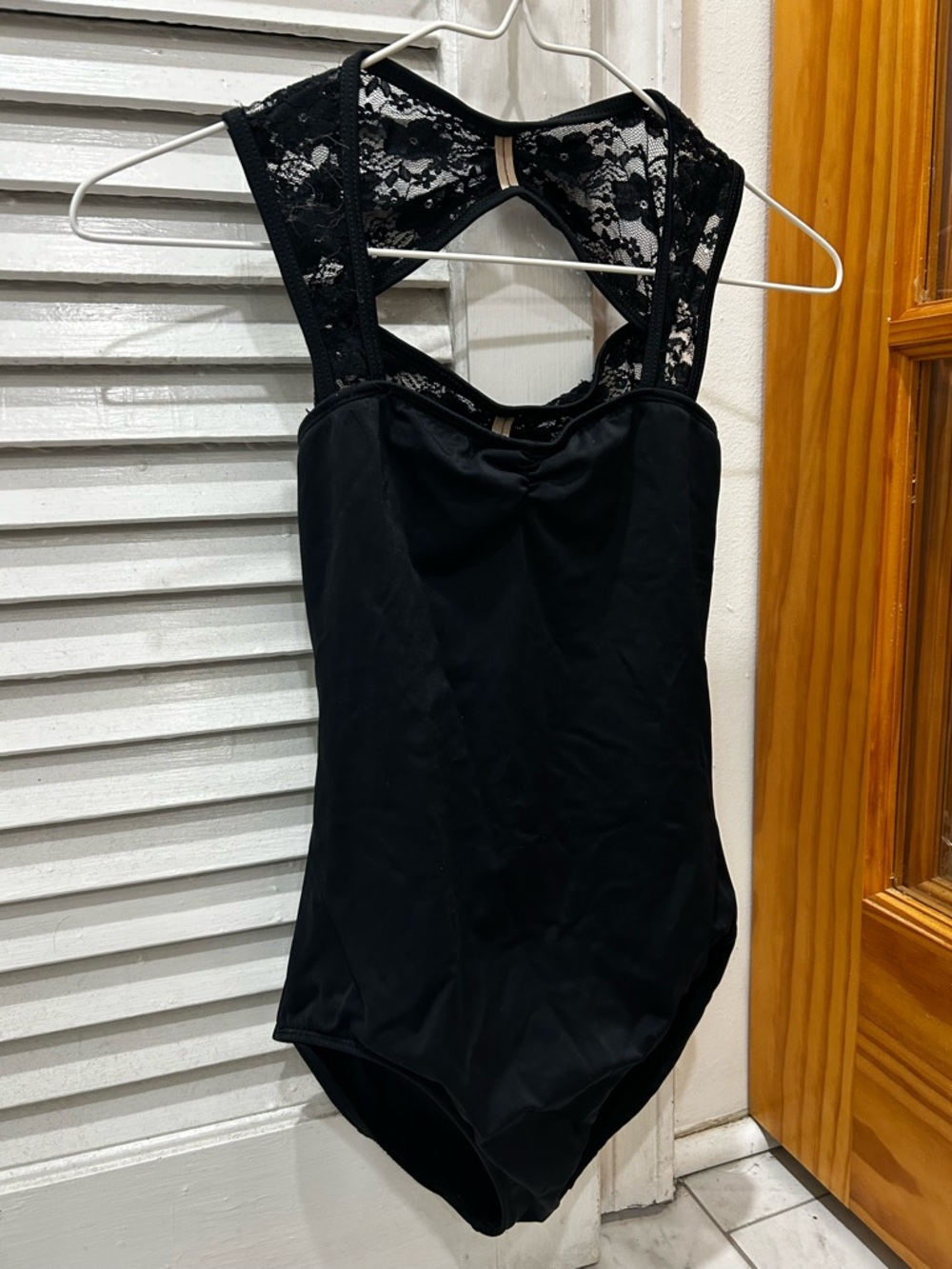 Black Lace-Back Mirella Ballet Leotard